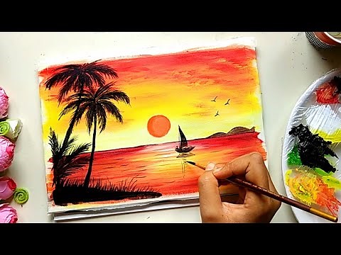 Easy Landscape Painting Tutorial / Nature Scenery Painting / Anybody Can Paint