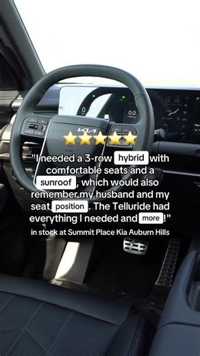 The Telluride is the family favorite hybrid SUV with 3 rows and memory seats! If you're looking for