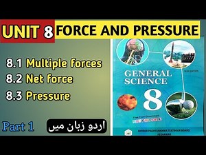 Class 8 science unit 8 Force and pressure | kpk textbooks | Urdu explanation