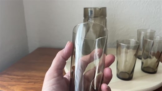 Vintage Luminarc Smoky Glass Jug & 4 Tumblers – French Arcoroc Smoke Set, 1970s Mid-century Modern Drinkware - Etsy