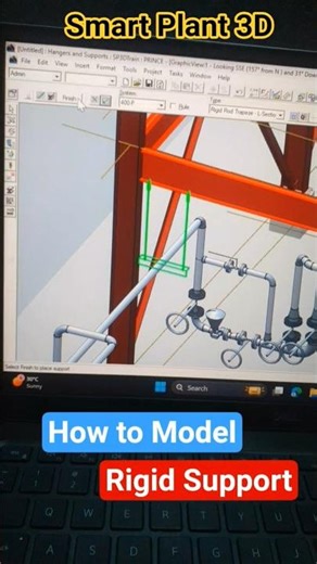 Rigid Supprt Model in Smart 3D | SP3D #sp3d #pipingdesign #shorts #trendingshortsvideo #viralshort