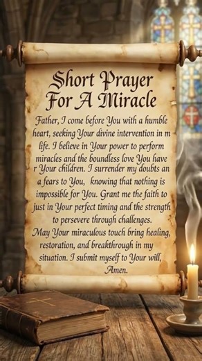 A Powerful Prayer for a Miracle Today🙏✨#prayer #miracle #jesus #dailyprayers #devotional #god #bible