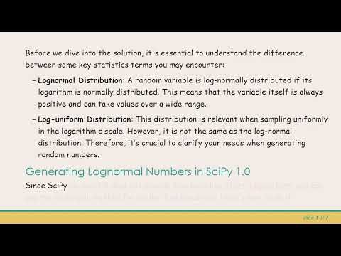 How to Generate Lognormal Numbers Between Two Points Using SciPy 1.0