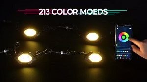 LED Rock Lights - RGB Control via App, IP68 Waterproof, 12V Turn Light/Brake Function, Underglow Lights for Car, Jeep, Truck, UTV, ATV, Golf Cart, Off-Road - 12 Pods