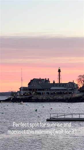 2.1K views · 368 reactions | Scored with perfect conditions for the full moon setting over Abbot and dawn breaking behind the Corinthian and Marblehead Light. Pix to follow. | Wednesdays in Marblehead | Facebook