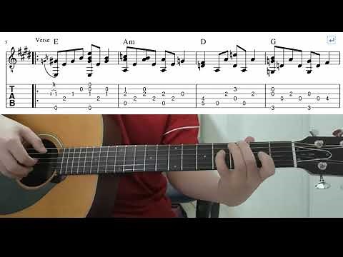 Unintended (Muse) - Easy Fingerstyle Guitar Playthough Tutorial Lesson With Tabs