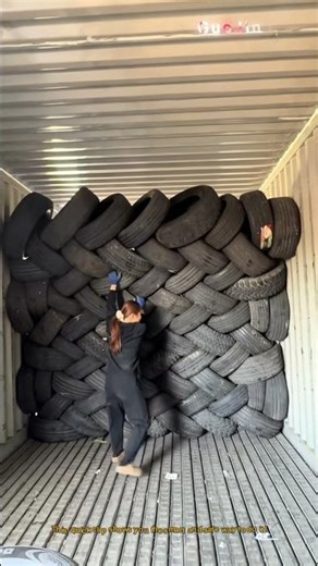 How to Unload Stacked Tires? (Shorts)