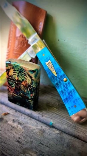 Case Sky Blue Trapper and Tiger Zippo Tuesdays Carry