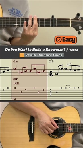 Do You Want to Build a Snowman? / Frozen (Easy Guitar) #guitar #guitartab #fingerstyleguitar