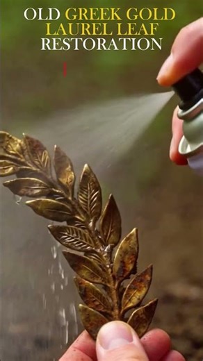 Ancient Greek Gold Laurel Leaf Restoration (Satisfying) #shorts
