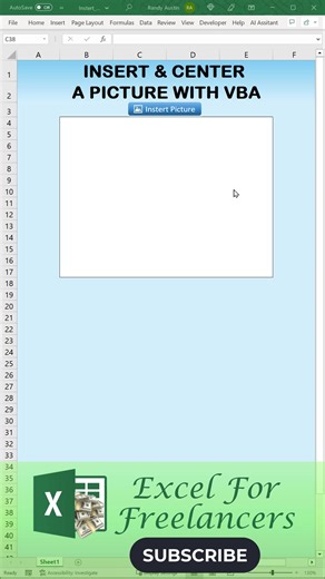 33K views · 190 reactions | ️ Drop images into Excel like a boss. With a tiny VBA macro, you can pick any picture, auto-resize it, and snap it perfectly in place. No dragging, no squinting — just clean automation magic. ✨ #ExcelTips #VBA #ExcelAutomation #ExcelShorts | Excel For Freelancers | Facebook