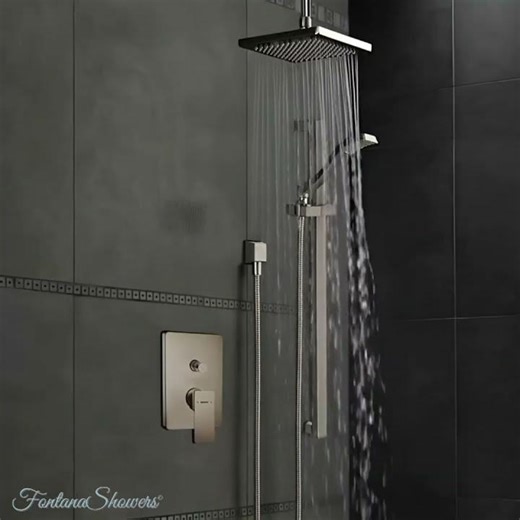 Fontana Bravat Ceiling Square Shower Set – Brushed Nickel™
