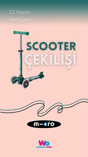 Welcome Baby 23 Nisan Hediyesi ScooterÇekilişi Başladı! 🎉 1 Kişiye: Micro Mini Micro Deluxe ECO LED 3 Tekerlekli Scooter Green 🤩 ♻️Geri Dönüşüm Malzemeleriyle Yapılmış Çevre Dostu Scooter! Üstelik Yapmanız Gerekenler Çok Basit. 👇🏻 ✅@welcomebaby.tr hesabını takip et! ✅@microscooterturkiye hesabını takip et! ✅ Son 3 gönderimizi beğen! ✅ Bu gönderimizi beğen,kaydet,paylaş! ✅ #23Nisan etiketiyle yoruma en az 1 arkadaşını etiketle! Ne kadar çok yorum, o kadar ŞANS! 🍀 👉 Çekilişe katılmak için so