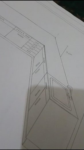 kitchen triangle sketch #kitchen#interiordesign #furniture#homeappliances#kitchentrolley#niftmumbai