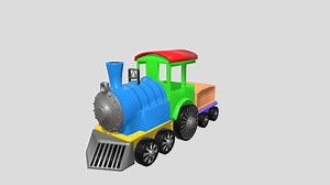 Toy Train Textured - Download Free 3D model by Mishas3D