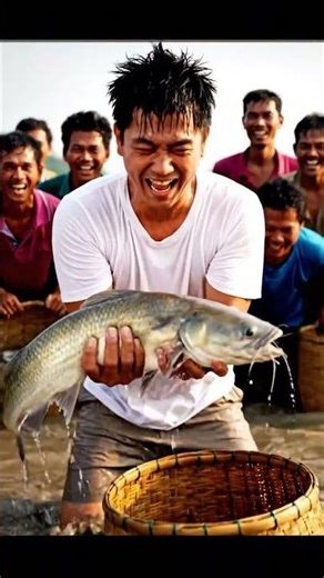 Thai tradition of collaborative fishing #fishing#viral #ยกยอ #viralvideo