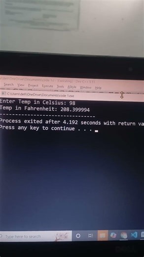 C Program 10/1000 | Convent Celsius to Fahrenheit #nitinsir #sdi #viral #shorts #c