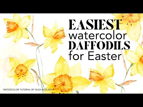 Watercolor EASTER greeting cards - DAFFODILS tutorial for beginners!