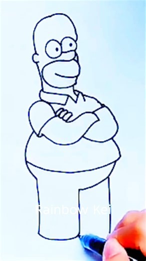 Draw Homer Simpson #shorts #youtubeshorts #drawing #art