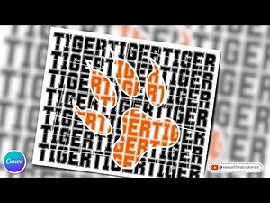 Tiger Paw Text Effect Two toned text using a paw print. Easy Canva Tutorial