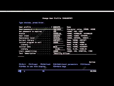 IBMi, iSeries, AS400 Tutorial - CHGUSRPRF - How to reset a users password.