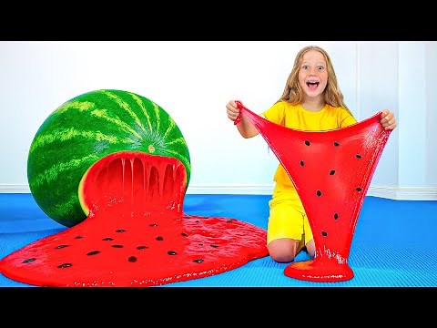 Nastya and friends make a Giant Slime at Home