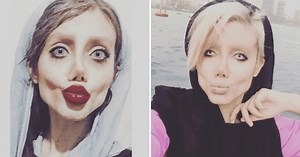 'Zombie' Angelina Jolie lookalike Sahar Tabar reveals her REAL face on Iranian TV after being freed