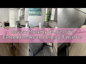 Review Mxtxmy 43.3in-59in Extendable Round Dining Table for 4-8,Modern Kitchen Oval Dining Table wit