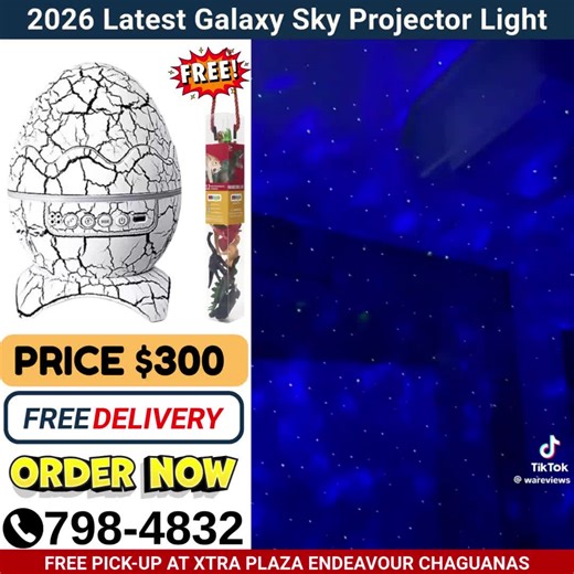Kidskorner tt on Instagram: "🌌🦖 GALAXY SKY PROJECTOR + FREE MINI DINOSAUR ANIMAL PLAYSET 🦖🌌 💰 Only $300 🚚 FREE Delivery in Trinidad 🇹🇹 🔥 Purchase any item above $250 on our website & get an EXTRA 5% OFF! 🎉 🌐 Visit Our Website: www.triniretail.com 📲 WhatsApp / Telephone – 798-4832 🛒 Order Now Click: https://www.triniretail.com/fborder/26282/4 ✨ KEY FEATURES 🌠 4-in-1 Magical Experience Night light + galaxy projector + white noise machine + Bluetooth speaker 🥚 Dino Egg Galaxy Design