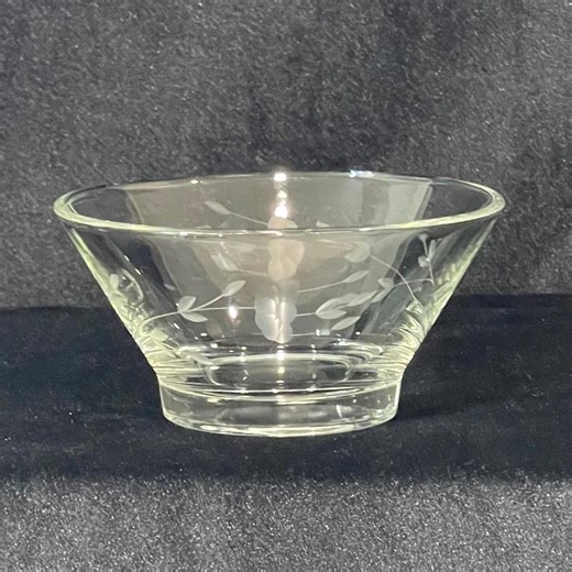 Vintage Princess House Heritage Crystal Condiment Bowl - Etched Floral Glass Dessert Dish - Mid-century Serving Piece - Retro Kitchenware - Etsy