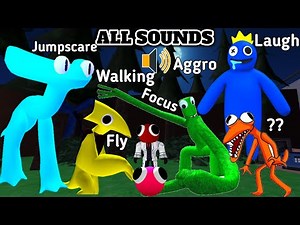 Rainbow Friends Chapter 2 All Monsters All Sounds | Cyan Yellow Green Blue Orange Red All Sounds