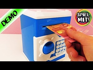 GELDAUTOMAT FÜR ZUHAUSE FRISST GELDSCHEIN - Tresor für das Kinderzimmer | elektronische Spardose