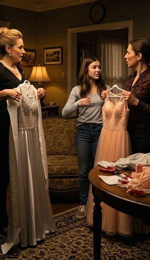 The night before prom, my ex-husband’s new wife showed up at my door with the $1,000 gown my daughter had once dreamed of. She smirked, unzipped the bag, and said: ‘Now you don’t have to wear that thing your mom stitched. You deserve something better than a homemade project.’ My daughter looked at the dress… then at me. The room went silent as she whispered: ‘Wow. That’s the dress I showed Mom.’ But My Girl’s Choice Left Her Speechless in Front of Everyone... The night before prom, I was still a