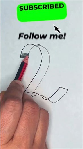 draw 3D alphabet with 2 lines #drawing #easyway #art #drawingtutorials #SK Art and Drawing