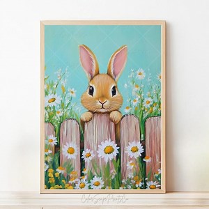 Rabbits in Spring Print Easter Printable Wall Art Easter Bunny Wall Art Colorful Spring Decor Cozy Cottage Garden Print Bunny Nursery Print - Etsy UK