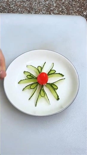 Blooming Beauty Cucumber Flower Carving ArtGreen Petal Magic Cucumber Flower Design#Knife Skills#