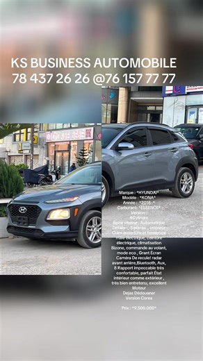 #hyundaikona #VIRALVIDEO Marque : *HYUNDAI* Modèle : *KONA* Année : *2018–* Carburant: *ESSENCE* Version : 4Cylindre Boite vitesse : Automatique Details : , 5 places ,, intérieur Cuire ouverture et fermeture mâle électrique, ceinture électrique, climatisation Bizone, commande au volant, mode eco , Grant Écran Caméra De recule! radar avant arrière,Bluetooth, Aux, 8 Rapport impeccable très confortable, parfait État intérieur comme extérieur , très bien entretenu, excellent Moteur Dejas Dédouaner V