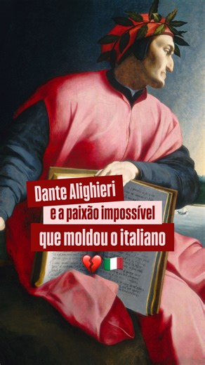 Italiano Fácil on Instagram: "🇮🇹📜 Você sabia que a língua italiana nasceu de uma paixão impossível? Dante Alighieri não revolucionou apenas a literatura. Ele ajudou a moldar o italiano como o conhecemos hoje — e tudo começou com Beatriz: sua musa, sua inspiração, seu amor inalcançável. Ao escrever A Divina Comédia em italiano, e não em latim como era regra na época, Dante fez algo radical: transformou sentimento em idioma. Eternizou uma paixão pessoal, mas acabou dando voz a um povo inteiro.