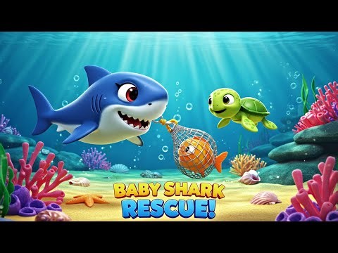 Baby Shark & Turtle Rescue the Little Fish | Kids Cartoon Story 🌊💦| 2025