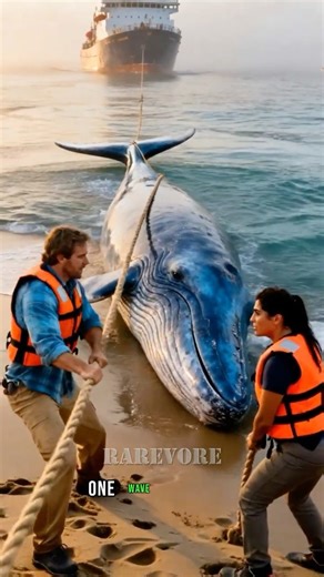 “Dramatic Blue Whale Rescue — Stunning AI Recreation!” #whale #bluewhalefacts #bluewhales