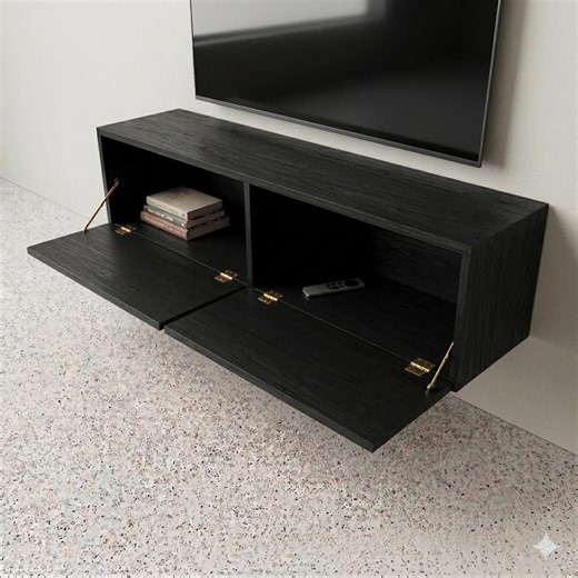 Floating TV Stand Plans 60" | Wall Mounted Media Console Storage Cabinet | Cnc DXF SVG Files Circular Saw Cut List | Diy Tv Shelf | 19mm - Etsy