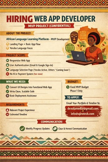 We're Hiring Web Developer for an African Learning App #shorts