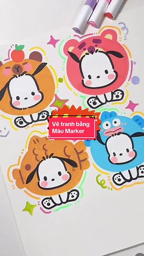 Vẽ tranh bằng màu marker đơn giản nhưng đẹp