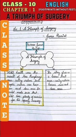 A Triumph of Surgery - Class 10 English (Footprints Without Feet) Chapter 1 | Notes, Q & A