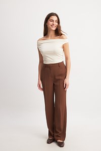 Tailored Regular Straight Leg Suit Pants Brown
