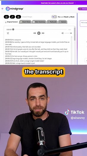 Mindgrasp is a platform that enhances learning with the help of AI. You can Live Record any lecture or conversation, upload files, text, links and work with them. Generate summaries in one click, ask the AI assistant questions, generate flashcards and quizzes to remember, and much more. #mindgrasp #mindgraspai #aiforstudents #aiforstudying #ai #aitools