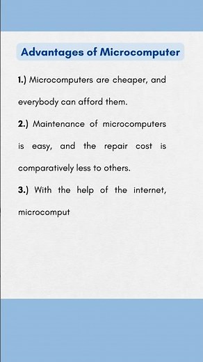 Advantages of Microcomputer | Computer Fundamentals |