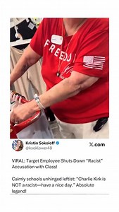 15K views · 4.4K reactions | Absolute legend! This Target employee stays cool under fire, calmly shuts down the “racist” accusation with: “He is NOT a racist… have a nice day.” Pure class!  FOLLOW @ksokconservative FOR AMERICA FIRST CONTENT.  | Kristin Sokoloff | Facebook