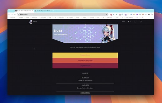 Debug web on mobile device use Eruda #debug #frontend