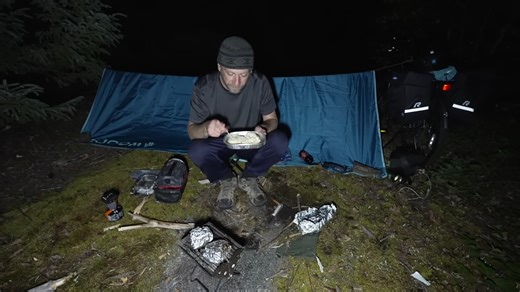 I was camping alone on a deserted highway and I didn't expect this